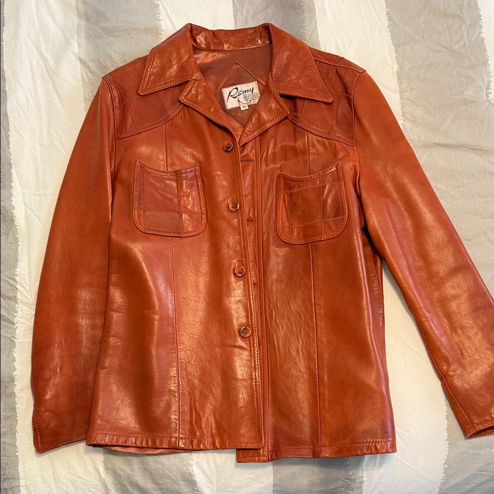 Remy Leather Men's Brown Leather Shirt Jacket